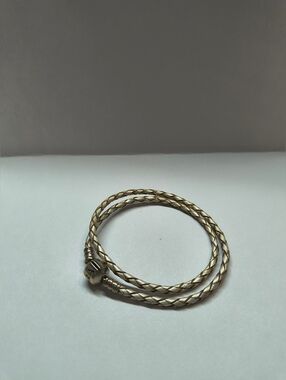 Pandora Braided Double Leather Wrap Bracelet